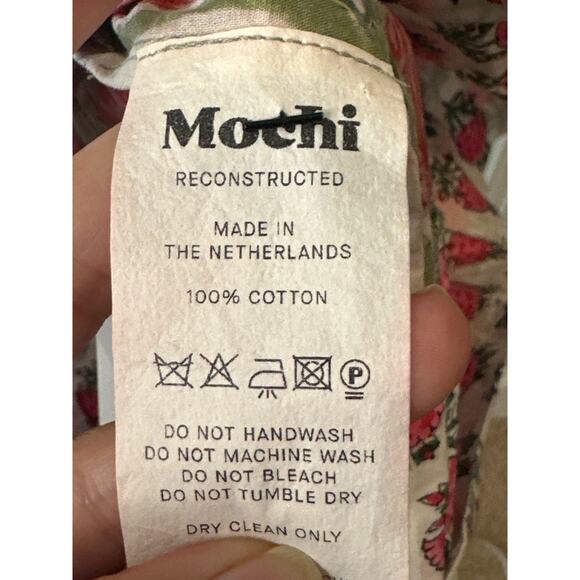 All Things Mochi Red Green Floral Cotton Tie Back Shift Dress Size XL - Picture 11 of 14